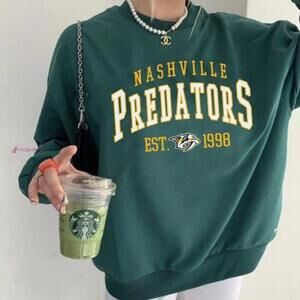 Nhl Nashville Predators Graphic Forest Green Color Sweatshirt Elbertfrankl